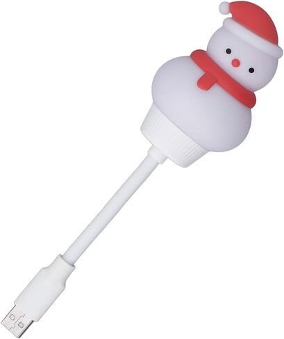 Mini USB LED Lamp Snowman Shape, Flexible Bendable Reading Light, USB Powered Plug and Play - Energy Saving, Portable Nightlight for Bedside Study and Camping in Kuwait