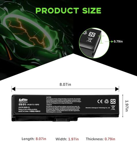 استبدال بطارية PA3817U-1BRS لجهاز Toshiba Satellite A/C/L/M/P Series A600 C655 M645، بطارية ليثيوم أيون قابلة لإعادة الشحن 6000 مللي أمبير في الساعة، متوافقة مع PA3816U-1BRS PABAS230 in Kuwait