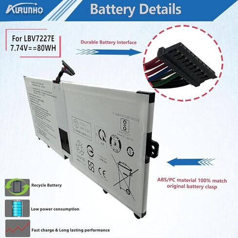 استبدال بطارية الكمبيوتر المحمول LBV7227E 80Wh لـ LG Gram 14Z90N 15Z90N 17Z90N 17Z90P 17Z95P Gram 16 2 في 1 16T90P 16Z90P 16Z90PC 16Z90PG 16ZD90P Series 7.74V 10336mAh in Kuwait