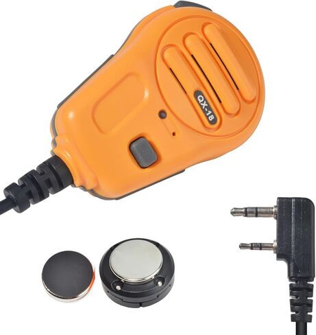 UAYESOK QX-18 ميكروفون مغناطيسي راديو محمول باليد، 2 دبوس من النوع K لـ Kenwood Baofeng Retevis، ميكروفون مكبر صوت لاسلكي لأسطول المركبات والشاحنات على الطرق الوعرة (أسود) in Kuwait