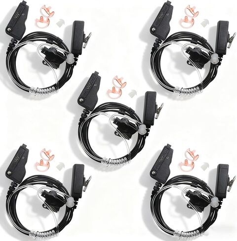 سماعة أذن مع ميكروفون PTT متوافقة مع كينوود NX-200 NX-210 NX-3300 TK-3180 NX5200 TK-5210 NX-5300-K2 NX-300 P25 ​​K2 جهاز اتصال لاسلكي أنبوب ملفوف بطول 3 أقدام مع سماعات أذن عازلة للضوضاء in Kuwait