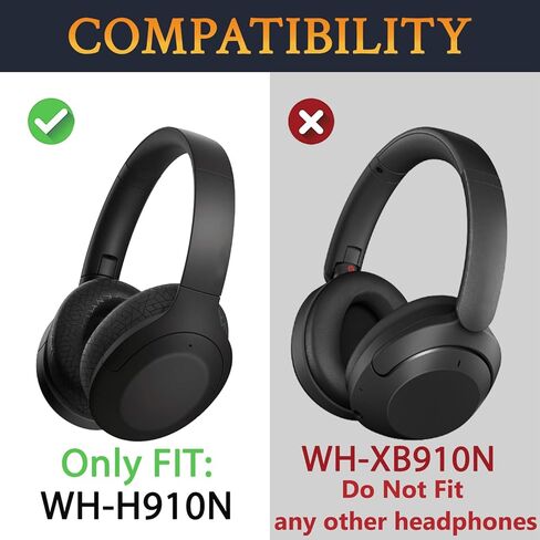 وسائد أذن بديلة من SOULWIT لهاتف Sony WH-H910N h.Ear on 3 سماعات رأس لاسلكية لإلغاء الضوضاء، وسائد أذن مع جلد بروتين ناعم وإسفنج ذاكرة عازل للضوضاء - أسود in Kuwait