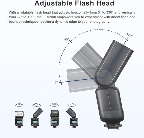 فلاش كاميرا GODOX TT520III - Speedlite، جهاز استقبال مدمج وجهاز إرسال RT متوافق مع كاميرات Canon Nikon Sony Olympus Pentax Fuji DSLR إلخ in Kuwait