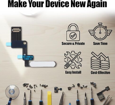 for iPad 2022 10.9-inch Power Button Flex Cable Replacement for ipad 10th Gen Power ON/Off Swtich Button Flex Cable Repair Part Fits Model: A2757 A2777 A3162 A2696 (White) in Kuwait