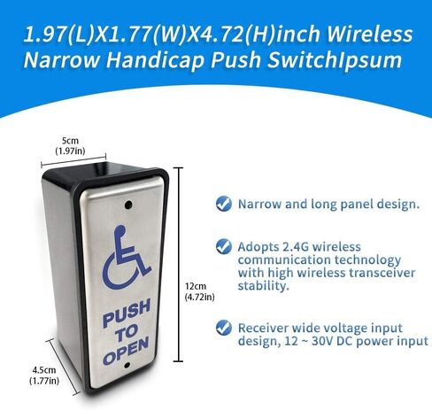 Handicap Door Opener Pair with 2 Slim Hardwired Stainless Steel Push Plate Swithes in Kuwait