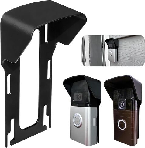 Video Doorbell No Drill Rain Cover Fits for RingDoorbell Battery Doorbell&Older 1/2/3/4 2nd Gen&3 Plus, Doorbell Rain Sun Protective Cover, Rain Shield Anti-Glare Protection Weather Protector, 1Pc in Kuwait