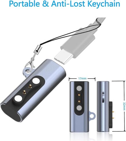 2 حزمة ساعة ذكية شاحن عالمي مغناطيسي 4 مم، إكسسوارات ساعة دا فيت USB من النوع C إلى الملعب 4 مم محول 2 دبوس، كابل شحن بديل متوافق مع جميع الساعات الذكية 2 دبوس 3.8 مم - 4.2 مم in Kuwait