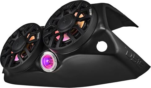 DS18 SLG-WFCC66LD Polaris Slingshot Waterfall Center Console مكبر صوت محمل، 2X 6.5 بوصة مكبرات صوت محورية مقاومة للماء مع 2X 2.3 بوصة مكبرات صوت فائقة الرصاص، مصابيح LED رقمية مدمجة للمطاردة RGB in Kuwait