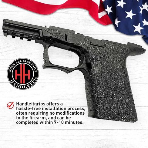 شريط قبضة مسدس Handleitgrips متوافق مع Glock 19/23 P80 شريط قبضة مسدس مطاطي أسود محكم، سهل التركيب، مملوك للمحاربين القدامى، صنع في الولايات المتحدة الأمريكية in Kuwait
