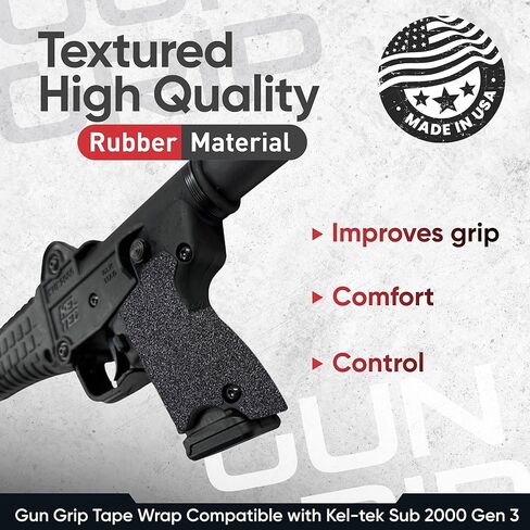شريط تغليف بمقبض مسدس، غير قابل للانزلاق، نمط لاصق، افعل ذلك بنفسك، سهل التركيب، ملحقات، متوافق مع Keltec Sub 2000 Gen 3، ورق الصنفرة، مملوك للمحاربين القدامى، صنع في الولايات المتحدة الأمريكية in Kuwait