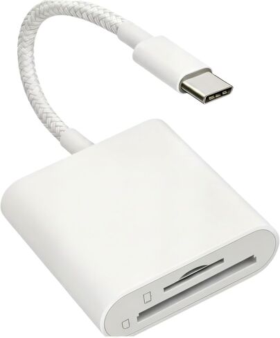 [معتمد من Apple MFi] قارئ بطاقة SD لهاتف iPhone 15 16 17، محول بطاقة مع فتحات ذاكرة USB Micro SD مزدوجة من النوع C لأجهزة iPad/MacBook/Mac، عارض كاميرا Trail يدعم توصيل بطاقة SD/TF وتشغيلها (وردي) in Kuwait