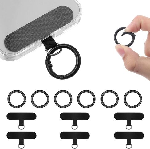 6PCS Phone Tether Tab, Universal O Ring Clasps for Phone Strap Holder, Anti-Theft Cell Phones Patch Without Adhesive in Kuwait
