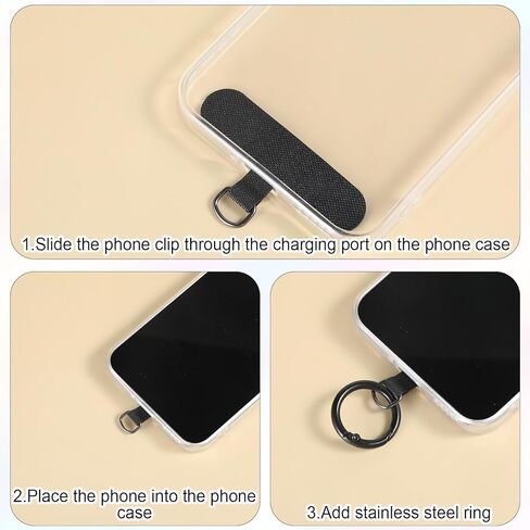 6PCS Phone Tether Tab, Universal O Ring Clasps for Phone Strap Holder, Anti-Theft Cell Phones Patch Without Adhesive in Kuwait