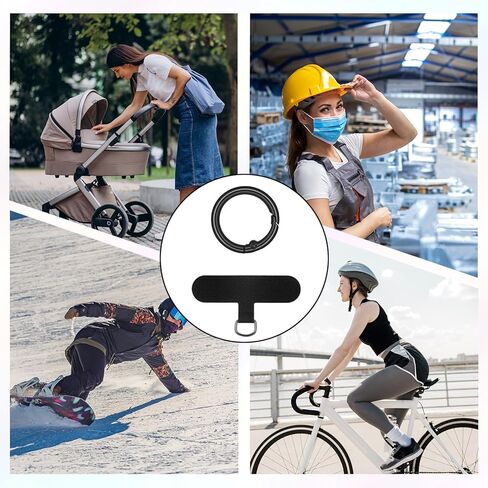 6PCS Phone Tether Tab, Universal O Ring Clasps for Phone Strap Holder, Anti-Theft Cell Phones Patch Without Adhesive in Kuwait