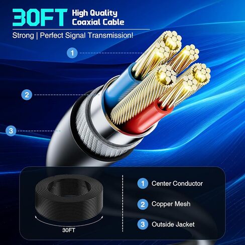 Antenna Indoor, 2026 Upgraded Strongest Digital Antenna for Smart TV, HD Antennas with Amplifier Support Smart TV and Old TVs, 360° Reception for 8K 4K 1080P in Kuwait