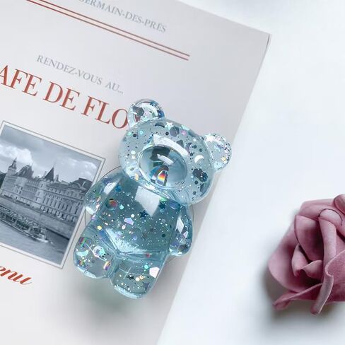 1Pc Bear Phone Grip Tok Folding Bracket Mobile Phone Finger Holder Mobile Phone Cartoon Foldable Epoxy SequinsCute B 3D Ear Shaped for Desktop Mobile Phone Cell Phones and Accessories (Blue) in Kuwait