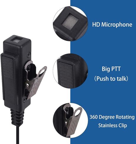 Walkie Talkie Earpiece Headset with Mic/PTT Compatible for Motorola Radio cls1410 cls1110 Cp200 cp200d cp185 bpr40 cp100 rdm2070d with Covert Acoustic Tube Earphone and Medium Earmolds in Kuwait