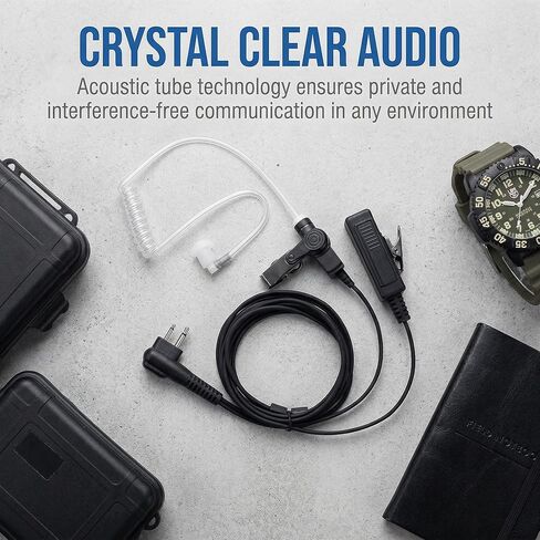 Walkie Talkie Earpiece Headset with Mic/PTT Compatible for Motorola Radio cls1410 cls1110 Cp200 cp200d cp185 bpr40 cp100 rdm2070d with Covert Acoustic Tube Earphone and Medium Earmolds in Kuwait