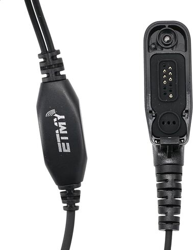 ETMY Throat Mic Compatible with Motorola APX 6000/XPR 7550e, Tactical Single-Ear Air Tube Headset with 3-Pair Earbuds, Neck-Comfort Design for Noisy Env/Tactical Use 1 Pack in Kuwait