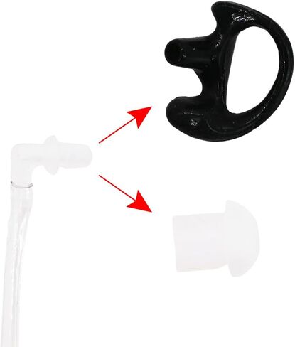 ETMY Throat Mic Compatible with Motorola APX 6000/XPR 7550e, Tactical Single-Ear Air Tube Headset with 3-Pair Earbuds, Neck-Comfort Design for Noisy Env/Tactical Use 1 Pack in Kuwait