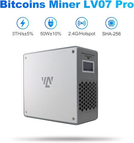 Bitcoin Miner LV07 Pro Solo Lottery Mining | معدل تجزئة عالي 3TH/s BM1370 ASIC، 55 ديسيبل فائق الهدوء، SHA-256 مع PSU للاستخدام المنزلي in Kuwait