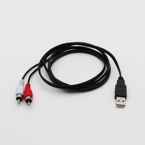 2X 1.5M USB A ذكر إلى 2X فونو ذكر Av كابل الرصاص PC Tv Aux الصوت والفيديو محول in Kuwait