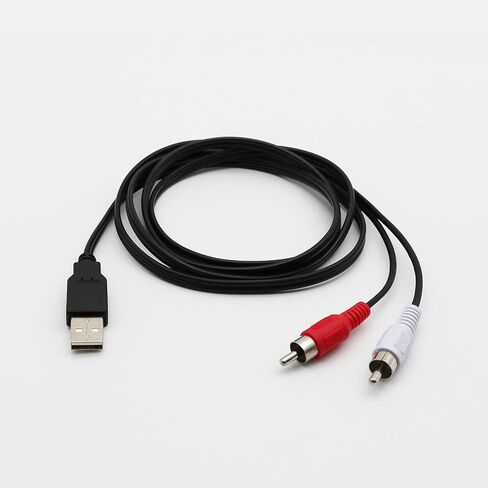 2X 1.5M USB A ذكر إلى 2X فونو ذكر Av كابل الرصاص PC Tv Aux الصوت والفيديو محول in Kuwait