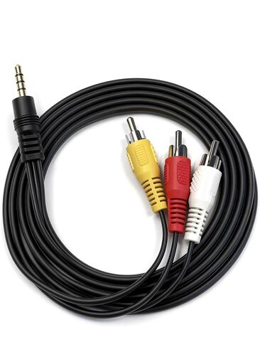 3.5mm to RCA Cable 3.3ft, 1/8" TRRS 4 Pole Male to A Male Audio Video Composite AV Cord for TV, Projector, DVD Player, Camcorder, Retro Gaming Devices in Saudi Arabia