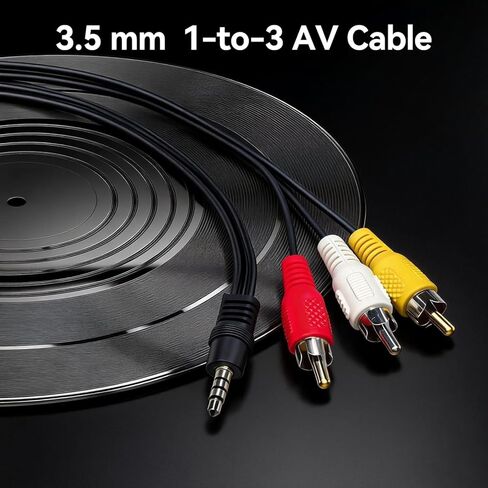 3.5mm to RCA Cable 3.3ft, 1/8" TRRS 4 Pole Male to A Male Audio Video Composite AV Cord for TV, Projector, DVD Player, Camcorder, Retro Gaming Devices in Saudi Arabia