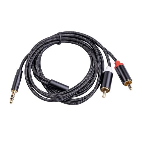 كابل 3.5 ملم إلى RCA، 3.3FT RCA ذكر إلى Aux محول الصوت HiFi Sound Headphone Jack محول غلاف معدني RCA Y Splitter RCA سلك مساعد 1/8 إلى موصل RCA للهاتف ومكبر الصوت MP3 والكمبيوتر اللوحي HDTV (عبوتان) in Kuwait