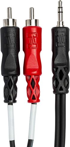 Hosa CMR-225 كابل 3.5 ملم TRS إلى كابل ستيريو RCA مزدوج، 25 قدم in Kuwait