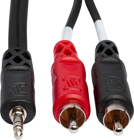 Hosa CMR-225 كابل 3.5 ملم TRS إلى كابل ستيريو RCA مزدوج، 25 قدم in Kuwait