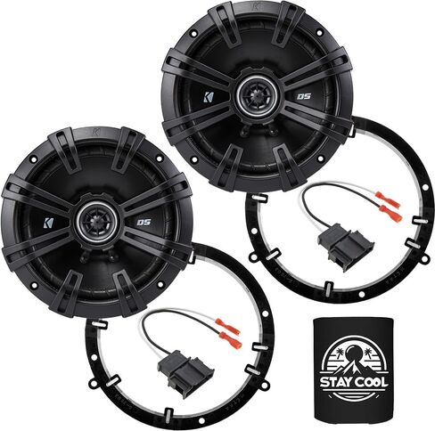 KICKER Speakers 6.5 inch for Volkswagen Beetle 1998-2010 Upgrade Kit - Pair of DS Series with Adapters and Harness, Coaxial 6 1/2 Car Audio Front Door Speaker for VW DSC650, 43DSC6504 in Kuwait