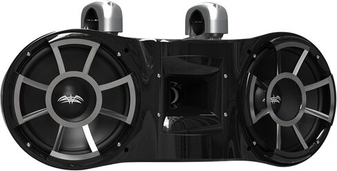 Wet Sounds REV 410 B-FC SA V2 - أسود REV410 - مكبرات صوت برجية مزدوجة مقاس 10 بوصات من سلسلة Revolution، زوج مع مشابك ثابتة من الألومنيوم الفضي in Kuwait