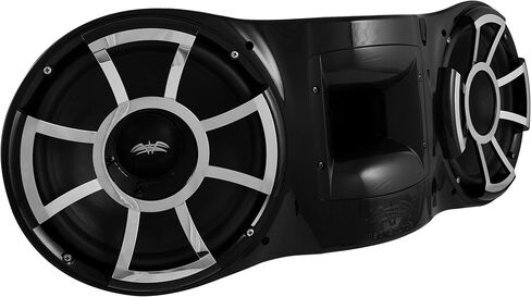 Wet Sounds REV 410 B-FC SA V2 - أسود REV410 - مكبرات صوت برجية مزدوجة مقاس 10 بوصات من سلسلة Revolution، زوج مع مشابك ثابتة من الألومنيوم الفضي in Kuwait