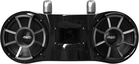 Wet Sounds REV 410 B-FC SA V2 - أسود REV410 - مكبرات صوت برجية مزدوجة مقاس 10 بوصات من سلسلة Revolution، زوج مع مشابك ثابتة من الألومنيوم الفضي in Kuwait