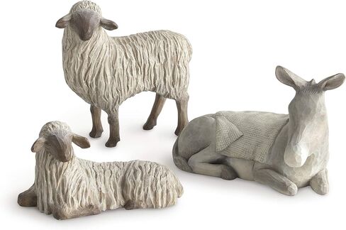 Willow Tree Gentle Animals of The Stable for The Christmas Story, Sculpted Hand-Painted Nativity Figures, 3-Piece Set in Saudi Arabia