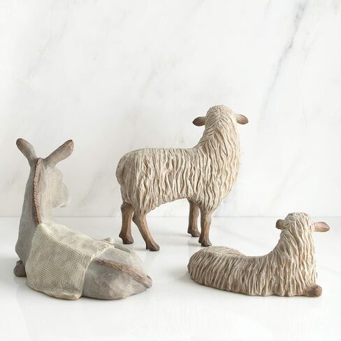 Willow Tree Gentle Animals of The Stable for The Christmas Story, Sculpted Hand-Painted Nativity Figures, 3-Piece Set in Saudi Arabia