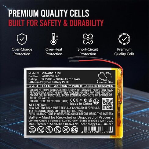 Battery for Archos 101 Core 3G, AC101ASWFV2, AC101CR3GV2, AC101CR3GV4 PN: AHB3097140 5000mAh in Kuwait