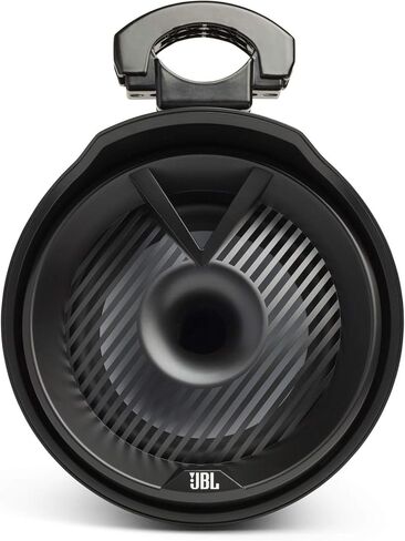 مكبر صوت JBL MT8HLB 8 بوصة ثنائي الاتجاه Marine Tower مع مكبر صوت مضغوط محمل بقرن 1 بوصة - أصوات سوداء ورطبة HTX2 2 Ch. أمبير in Kuwait