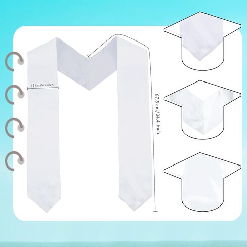 20 Pcs Sublimation Graduation Stoles White Grad Sash Blank Graduation Honor Stoles Bulk for Students Grad Ceremony Party Photos Props, 69 Inches in Kuwait