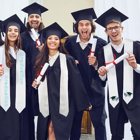 20 Pcs Sublimation Graduation Stoles White Grad Sash Blank Graduation Honor Stoles Bulk for Students Grad Ceremony Party Photos Props, 69 Inches in Kuwait