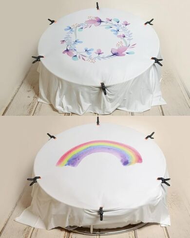 Newborn Photography Props Bed + Newborn Posing Table with Beanbag(Unfilled) and 6 Clips Baby Photoshoot Props Handcrafted Rustic Wooden Posing Bed for Professional Photographers Newborn Photo Session in Kuwait