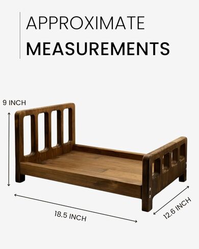 Newborn Photography Props Bed + Newborn Posing Table with Beanbag(Unfilled) and 6 Clips Baby Photoshoot Props Handcrafted Rustic Wooden Posing Bed for Professional Photographers Newborn Photo Session in Kuwait