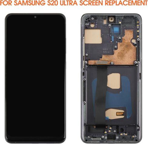 INCELL لهاتف Samsung Galaxy S20 Ultra شاشة بديلة S20 Ultra 5G LCD لهاتف Samsung S20 Ultra G988B G988U LCD محول رقمي يعمل باللمس أسود مع إطار (بدون بصمة) in Kuwait