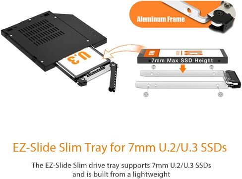 ICY DOCK ToughArmor MB411V4PO-2B 7mm U.2/U.3 SSD Mobile Rack Adapter for 9.5mm Ultra Slim ODD Drive Bay (1 x OCulink 4i SFF-8612) in Kuwait