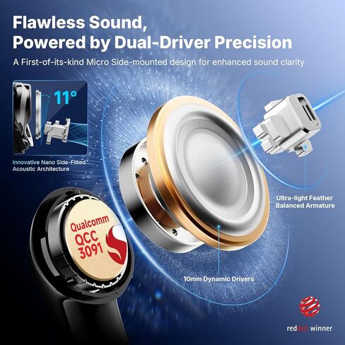 سماعات أذن لاسلكية EarFun Air Pro 4+ بخاصية إلغاء الضوضاء المتكيفة، Qualcomm aptX Lossless، مشبك للسائقين المزدوجين 2 سماعات أذن مفتوحة، سماعات رأس بمشبك in Kuwait