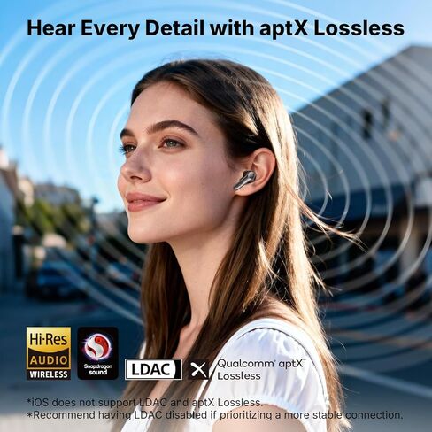 سماعات أذن لاسلكية EarFun Air Pro 4+ بخاصية إلغاء الضوضاء المتكيفة، Qualcomm aptX Lossless، مشبك للسائقين المزدوجين 2 سماعات أذن مفتوحة، سماعات رأس بمشبك in Kuwait