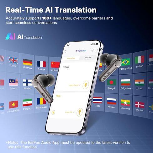 سماعات أذن لاسلكية EarFun Air Pro 4+ بخاصية إلغاء الضوضاء المتكيفة، Qualcomm aptX Lossless، مشبك للسائقين المزدوجين 2 سماعات أذن مفتوحة، سماعات رأس بمشبك in Kuwait