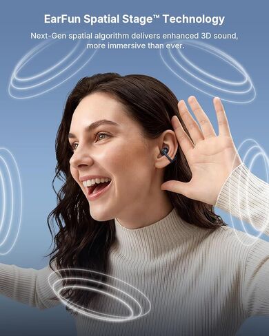 سماعات أذن لاسلكية EarFun Air Pro 4+ بخاصية إلغاء الضوضاء المتكيفة، Qualcomm aptX Lossless، مشبك للسائقين المزدوجين 2 سماعات أذن مفتوحة، سماعات رأس بمشبك in Kuwait